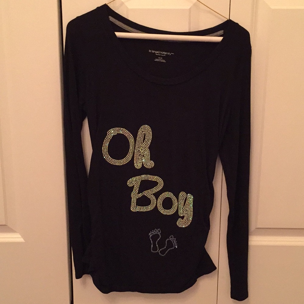 Maternity custom rhinestone boy shirt